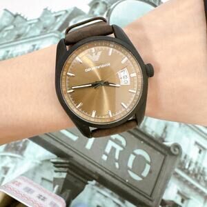 Emporio Armani AR6081 Tazio Large Men's Watch With Beige Dial